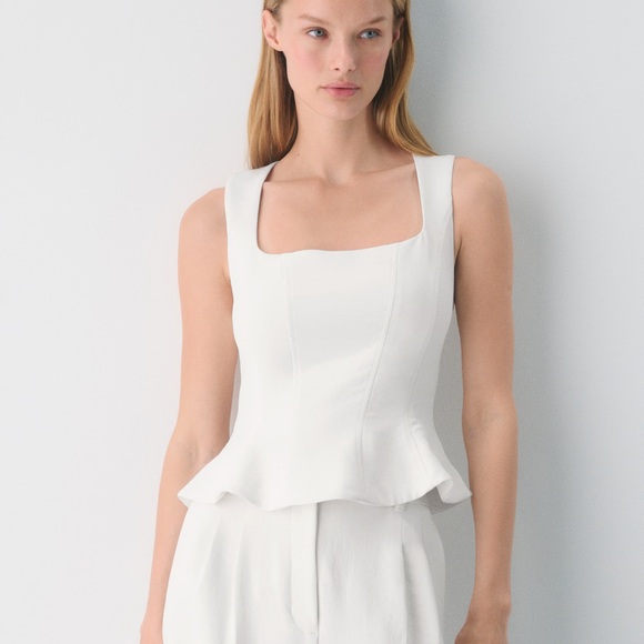 Wilfred Tops - Aritzi Wilfred Japanese Crepe Bustier Top Cream XS